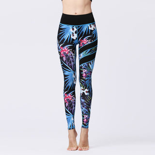 Buddha Gift Flower Petal Leaves Print Sports Exercise Fitness High Waist Leggings Women's Yoga Pants