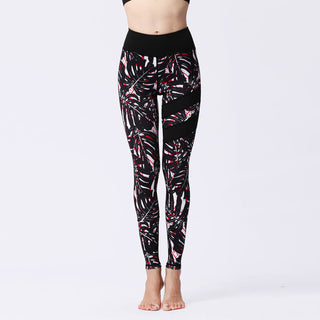 Buddha Gift Flower Petal Leaves Print Sports Exercise Fitness High Waist Leggings Women's Yoga Pants