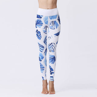 Buddha Gift Flower Petal Leaves Print Sports Exercise Fitness High Waist Leggings Women's Yoga Pants