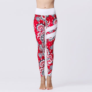 Buddha Gift Flower Petal Leaves Print Sports Exercise Fitness High Waist Leggings Women's Yoga Pants