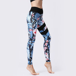 Buddha Gift Flower Petal Leaves Print Sports Exercise Fitness High Waist Leggings Women's Yoga Pants