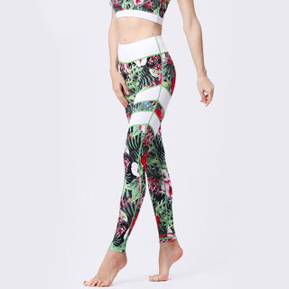 Buddha Gift Flower Petal Leaves Print Sports Exercise Fitness High Waist Leggings Women's Yoga Pants