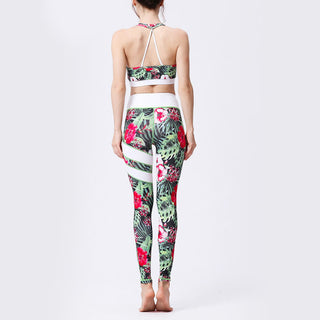 Buddha Gift Flower Petal Leaves Print Sports Exercise Fitness High Waist Leggings Women's Yoga Pants