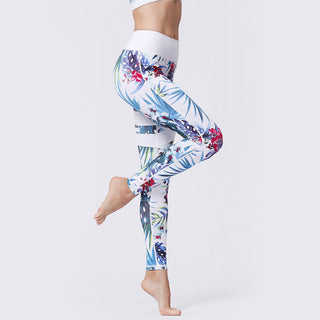 Buddha Gift Flower Petal Leaves Print Sports Exercise Fitness High Waist Leggings Women's Yoga Pants