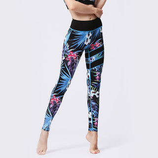 Buddha Gift Flower Petal Leaves Print Sports Exercise Fitness High Waist Leggings Women's Yoga Pants