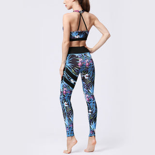 Buddha Gift Flower Petal Leaves Print Sports Exercise Fitness High Waist Leggings Women's Yoga Pants
