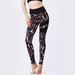 Buddha Gift Flower Petal Leaves Print Sports Exercise Fitness High Waist Leggings Women's Yoga Pants