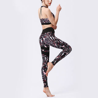 Buddha Gift Flower Petal Leaves Print Sports Exercise Fitness High Waist Leggings Women's Yoga Pants