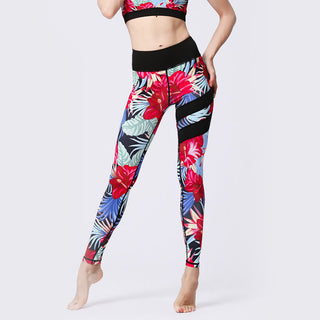 Buddha Gift Flower Petal Leaves Print Sports Exercise Fitness High Waist Leggings Women's Yoga Pants