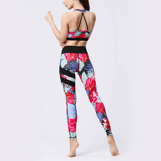 Buddha Gift Flower Petal Leaves Print Sports Exercise Fitness High Waist Leggings Women's Yoga Pants