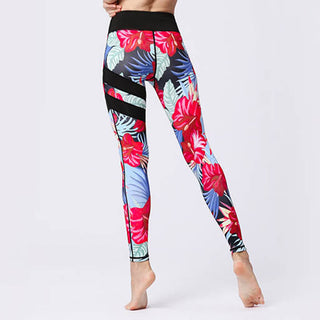 Buddha Gift Flower Petal Leaves Print Sports Exercise Fitness High Waist Leggings Women's Yoga Pants