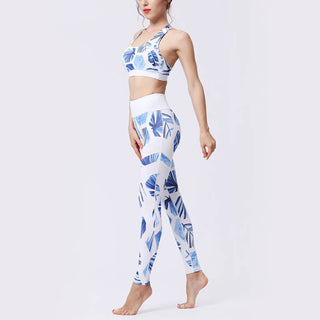 Buddha Gift Flower Petal Leaves Print Sports Exercise Fitness High Waist Leggings Women's Yoga Pants