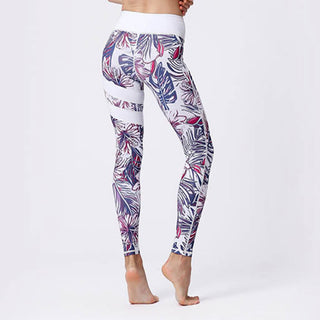 Buddha Gift Flower Petal Leaves Print Sports Exercise Fitness High Waist Leggings Women's Yoga Pants