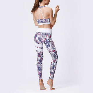 Buddha Gift Flower Petal Leaves Print Sports Exercise Fitness High Waist Leggings Women's Yoga Pants