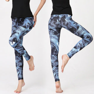 Buddha Gift Mist Leaves Print Sports Exercise Fitness Leggings Women's Yoga Pants