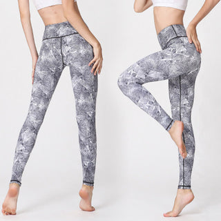 Buddha Gift Mist Leaves Print Sports Exercise Fitness Leggings Women's Yoga Pants