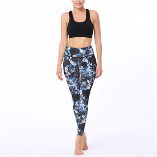 Buddha Gift Simple Leaves Print Sports Fitness Leggings Women's Yoga Pants