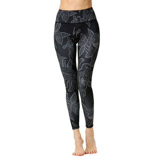 Buddha Gift Simple Leaves Print Sports Fitness Leggings Women's Yoga Pants