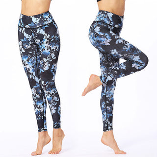 Buddha Gift Simple Leaves Print Sports Fitness Leggings Women's Yoga Pants