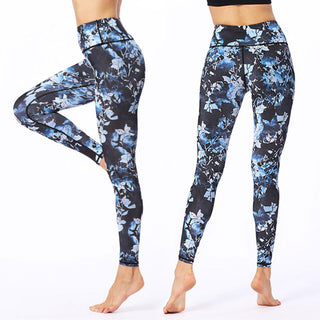 Buddha Gift Simple Leaves Print Sports Fitness Leggings Women's Yoga Pants