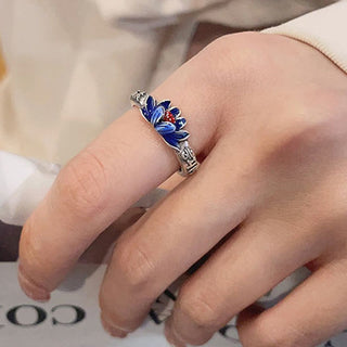 Buddha Gift 925 Sterling Silver Om Mani Padme Hum Lotus Relief Peace Ring