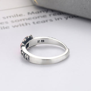 Buddha Gift 925 Sterling Silver Om Mani Padme Hum Lotus Relief Peace Ring