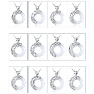 Buddha Gift 925 Sterling Silver 12 Constellations of the Zodiac Cat's Eye Love Support Necklace Pendant