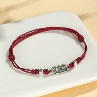 Buddha Gift Handmade 925 Sterling Silver Peace And Joy Safe Well Protection Braided Bracelet