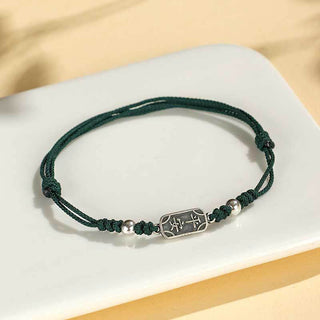 Buddha Gift Handmade 925 Sterling Silver Peace And Joy Safe Well Protection Braided Bracelet