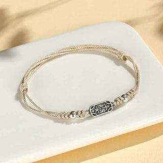 Buddha Gift Handmade 925 Sterling Silver Peace And Joy Safe Well Protection Braided Bracelet