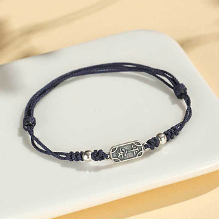 Buddha Gift Handmade 925 Sterling Silver Peace And Joy Safe Well Protection Braided Bracelet