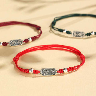 Buddha Gift Handmade 925 Sterling Silver Peace And Joy Safe Well Protection Braided Bracelet