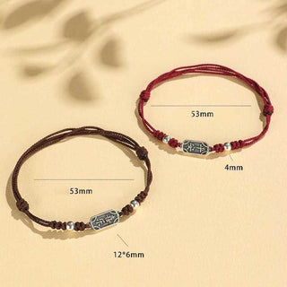 Buddha Gift Handmade 925 Sterling Silver Peace And Joy Safe Well Protection Braided Bracelet