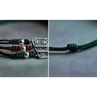 Buddha Gift Handmade 925 Sterling Silver Peace And Joy Safe Well Protection Braided Bracelet