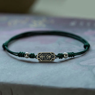 Buddha Gift Handmade 925 Sterling Silver Peace And Joy Safe Well Protection Braided Bracelet