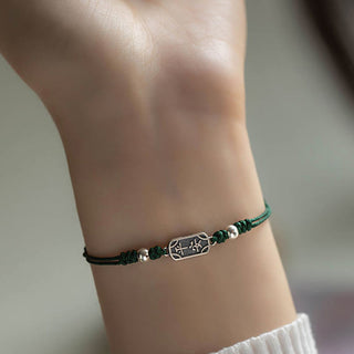 Buddha Gift Handmade 925 Sterling Silver Peace And Joy Safe Well Protection Braided Bracelet