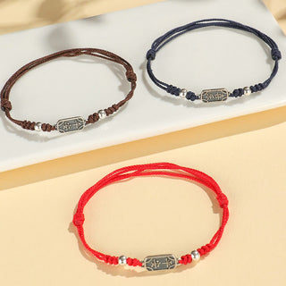 Buddha Gift Handmade 925 Sterling Silver Peace And Joy Safe Well Protection Braided Bracelet