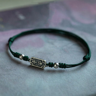 Buddha Gift Handmade 925 Sterling Silver Peace And Joy Safe Well Protection Braided Bracelet