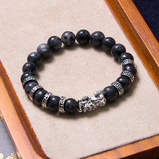 Buddha Gift Black Glitter Stone PiXiu Power Bracelet