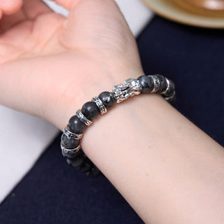 Buddha Gift Black Glitter Stone PiXiu Power Bracelet