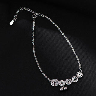 Buddha Gift 925 Sterling Silver Copper Coins Bells Protection Metal Anklet