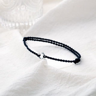Buddha Gift 925 Sterling Silver Peace Buckle Luck String Braid Rope Anklet