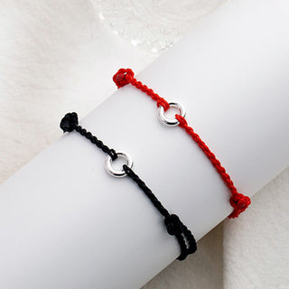 Buddha Gift 925 Sterling Silver Peace Buckle Luck String Braid Rope Anklet