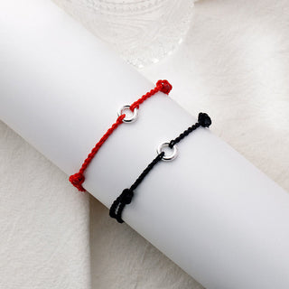 Buddha Gift 925 Sterling Silver Peace Buckle Luck String Braid Rope Anklet