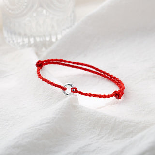 Buddha Gift 925 Sterling Silver Peace Buckle Luck String Braid Rope Anklet