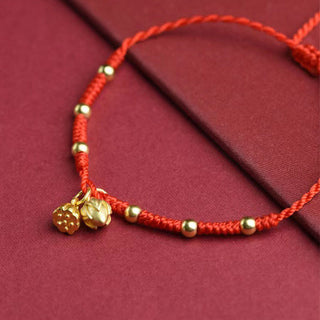 Buddha Gift Lotus Pod Charm Luck String Rope Anklet