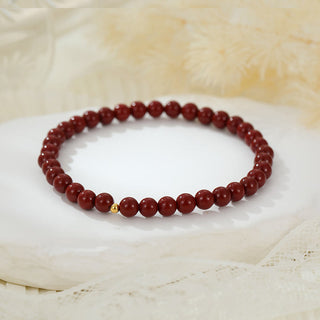 Buddha Gift 925 Sterling Silver Cinnabar Beads Blessing Anklet