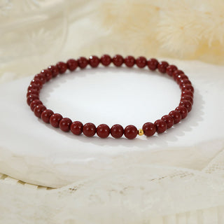 Buddha Gift 925 Sterling Silver Cinnabar Beads Blessing Anklet