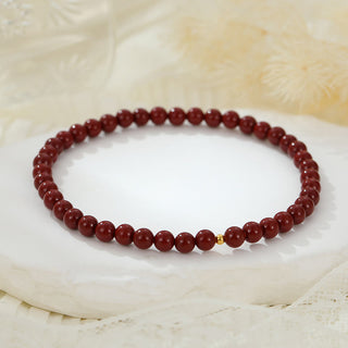 Buddha Gift 925 Sterling Silver Cinnabar Beads Blessing Anklet
