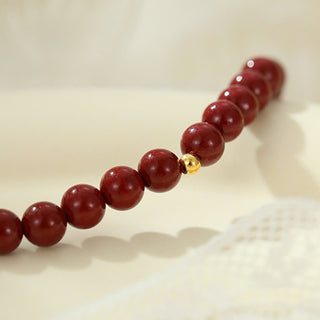Buddha Gift 925 Sterling Silver Cinnabar Beads Blessing Anklet